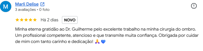 Avaliação 1 - Dr Guilherme Carreira no Google