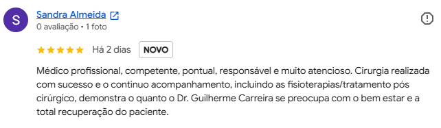 Avaliação 3 - Dr Guilherme Carreira no Google