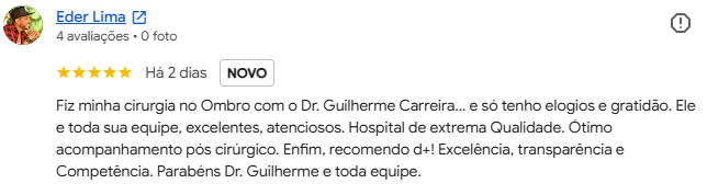 Avaliação 4 - Dr Guilherme Carreira no Google